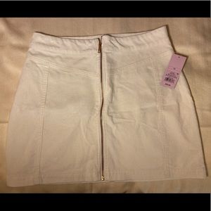 White mini skirt